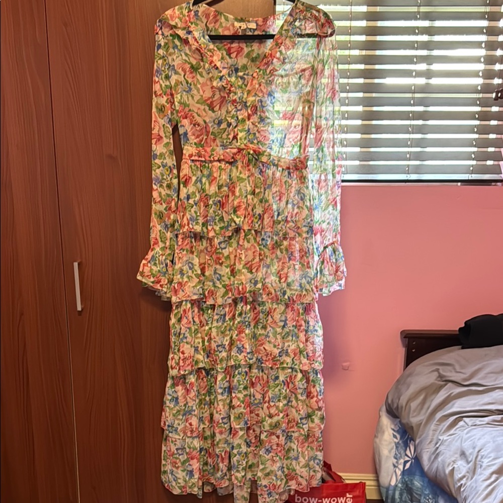 NEW without tags - tiered floral sheer dress